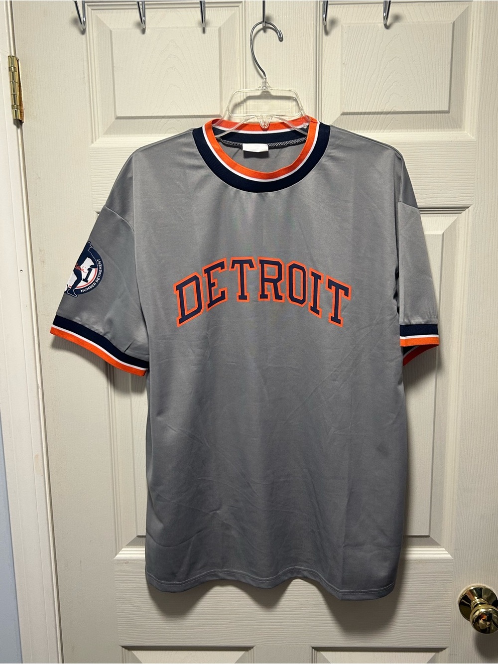 Lou Whitaker Number Retirement Jersey SGA Detroit Tigers Adult XL Gray MLB